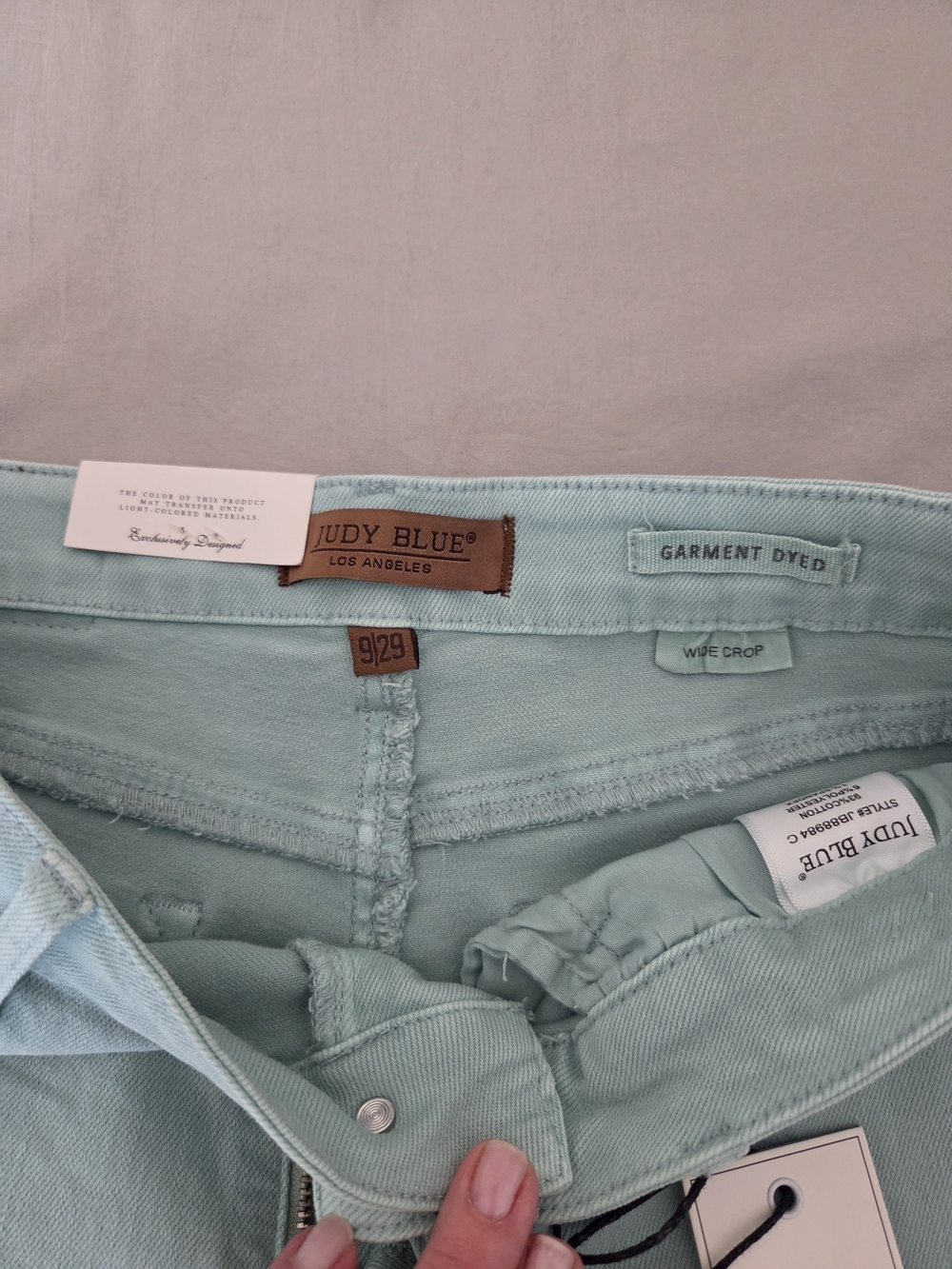 NWT Judy Blue Garment Dyed Raw Hen Wide Leg Jeans Size 29 - Picture 4 of 5